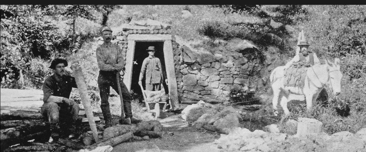 Antique black and white photo of the United States: Colorado silver mine